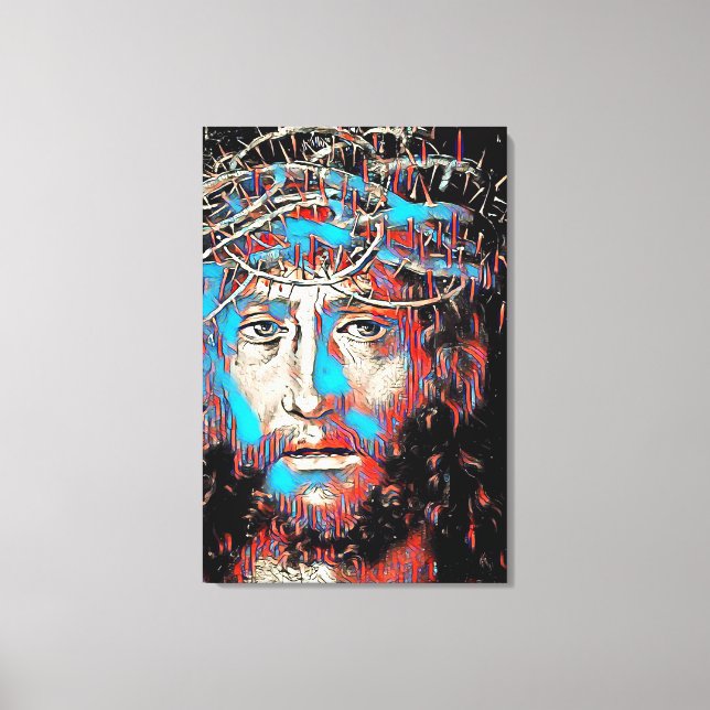 Jesus Christus trägt Abstrakte Kronenmalerei Leinwanddruck (Vorderseite)