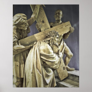 Jesus Christus trägt das Kreuz Plakat
