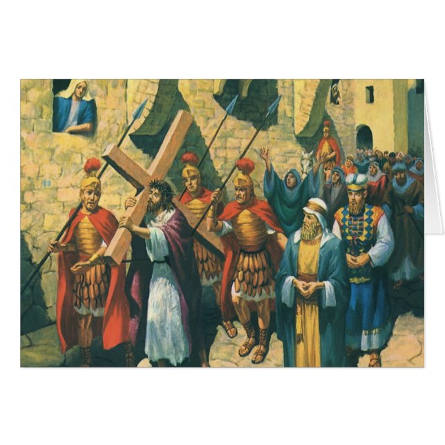 Jesus Christus trägt das Kreuz zu seiner Kreuzigun (Vorderseite (Horizontal))