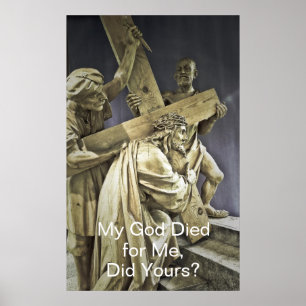 Jesus Christus trägt das Kreuzplakat Poster