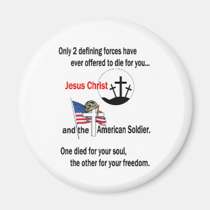 Jesus Christus und der amerikanische Soldat Magnet