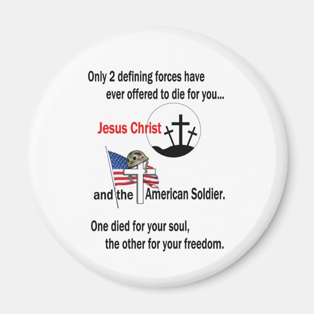 Jesus Christus und der amerikanische Soldat Magnet (Vorne)