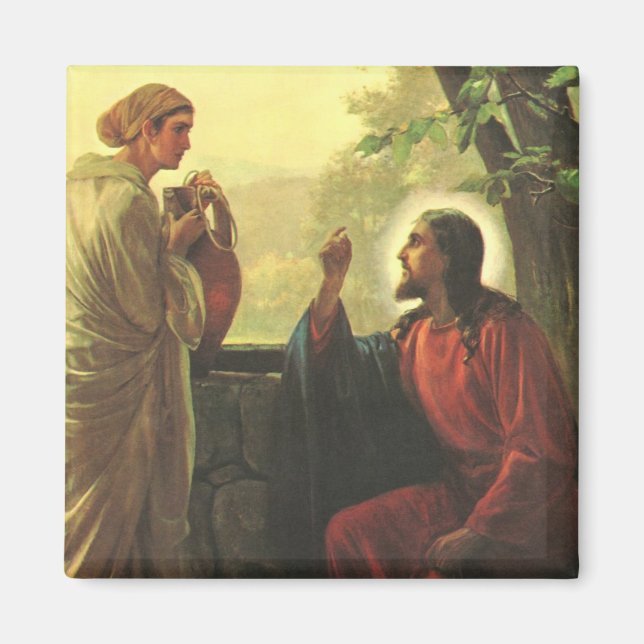 Jesus Christus und der gute Samariter am Brunnen Magnet (Vorne)
