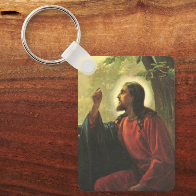 Jesus Christus und der gute Samariter am Brunnen Schlüsselanhänger (Vorderseite)