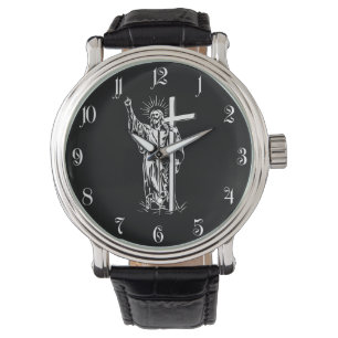 Jesus Christus und ein Kreuz Armbanduhr