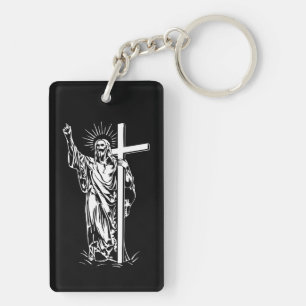 Jesus Christus und ein Kreuz Schlüsselanhänger