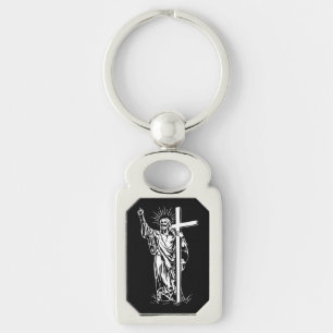 Jesus Christus und ein Kreuz Schlüsselanhänger