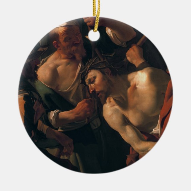 Jesus Christus w. die Krone von Thorns Keramik Ornament (Vorne)