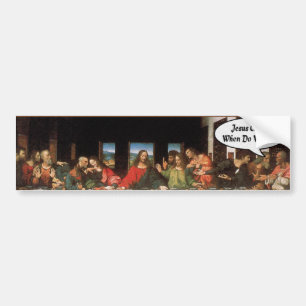 Jesus Christus Wann essen wir? - Lustiges letztes  Autoaufkleber