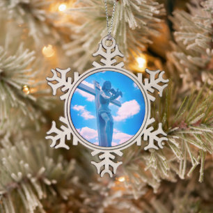 Jesus Christus Weihnachtsschmuck Schneeflocken Zinn-Ornament