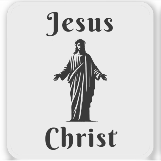 Jesus Christus (weiß auf schwarz) Aufkleber (Vorderseite)