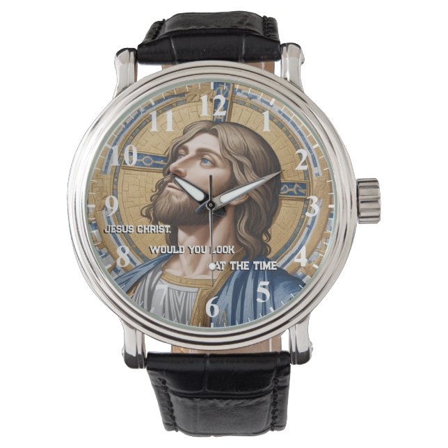 Jesus Christus würde Sie sich die Time Gold Blue a Armbanduhr (Vorderseite)