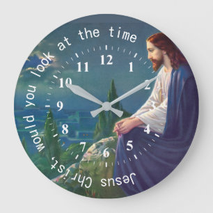 Jesus Christus, würdest du dir die Time Funny ansc Große Wanduhr