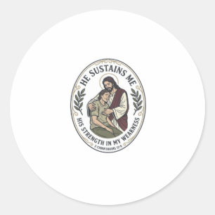 Jesus Chronische Krankheit Ermutigung T-Shirt Insp Runder Aufkleber
