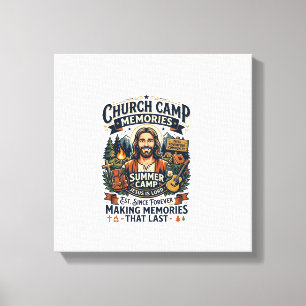 Jesus Church Camp VBS Nostalgie-Shirt Glaube basie Leinwanddruck