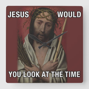 Jesus Clock Quadratische Wanduhr