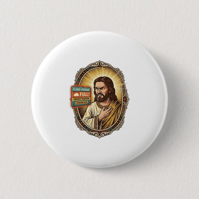 Jesus Cloud-Speicher voll Warnung Paywall Tech Hum Button (Vorderseite)