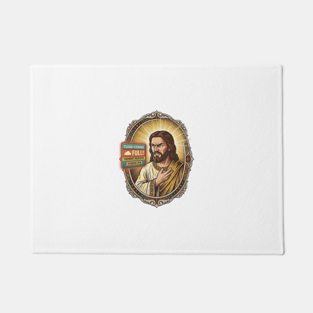 Jesus Cloud-Speicher voll Warnung Paywall Tech Hum Fußmatte (Vorderseite)