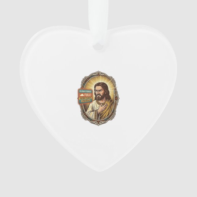 Jesus Cloud-Speicher voll Warnung Paywall Tech Hum Ornament (Vorderseite)