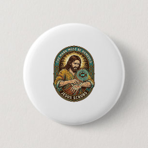 Jesus Club Handstempel wird nicht Morgenhumor abwa Button