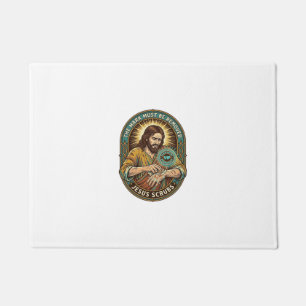Jesus Club Handstempel wird nicht Morgenhumor abwa Fußmatte