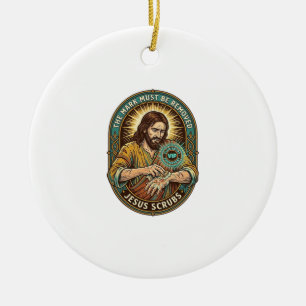 Jesus Club Handstempel wird nicht Morgenhumor abwa Keramik Ornament