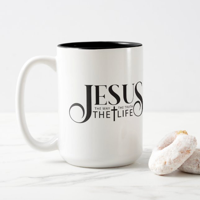 Jesus Coffee Mug Zweifarbige Tasse (Mit Donut)
