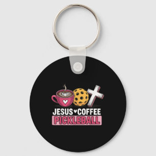 Jesus Coffee Pickleball Schlüsselanhänger