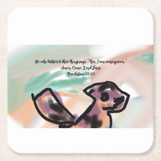 jesus coming  rechteckiger pappuntersetzer