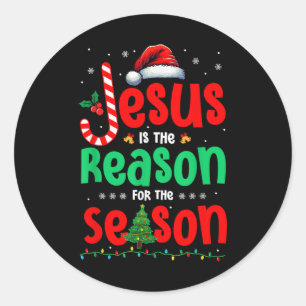 Jesus Costume stolz Grund für die Weihnachtsfeier Runder Aufkleber