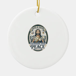 Jesus Coupon Second-Hand Frugal-Shirt Glaube-basie Keramik Ornament