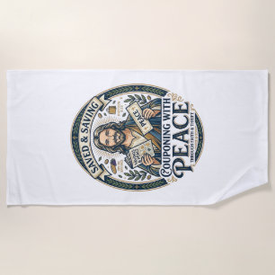 Jesus Coupon Sparsamkeit T-Shirt Glaube Basiertes  Strandtuch