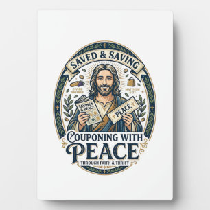 Jesus Coupon Sparsamkeits-Shirt Glaube Basiertes D Fotoplatte