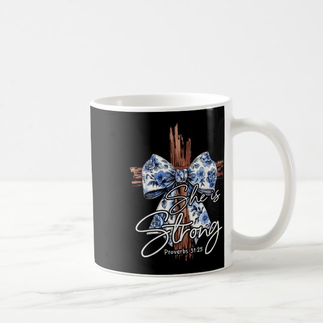 Jesus Cross Blumenblauer Coquette Bow sie ist star Kaffeetasse (Rechts)