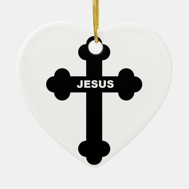 JESUS CROSS KERAMIK ORNAMENT (Vorne)