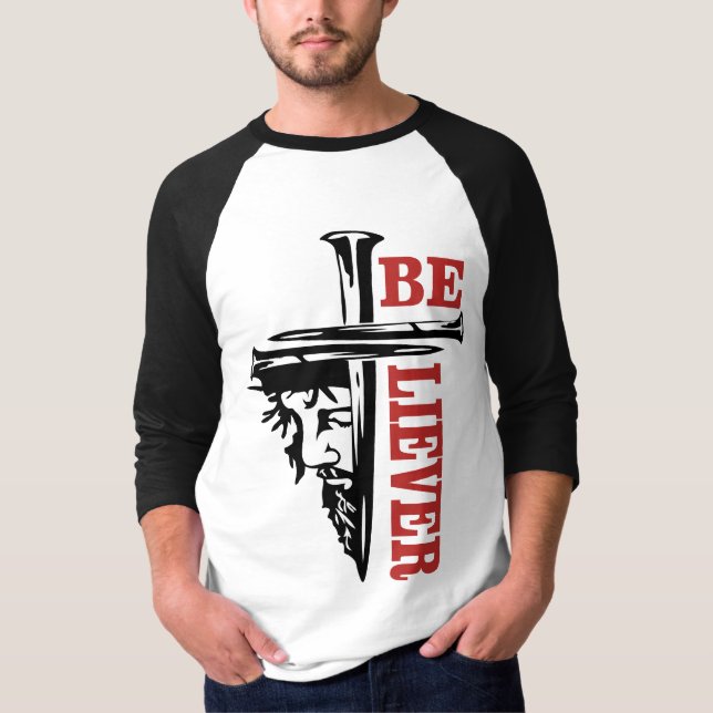 Jesus Cross Nail Design – Powerful Christian T-Shirt (Vorderseite)