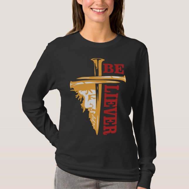 Jesus Cross Nail Design – Powerful Christian T-Shirt (Vorderseite)