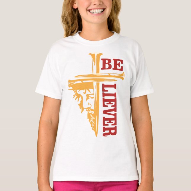 Jesus Cross Nail Design – Powerful Christian T-Shirt (Vorderseite)