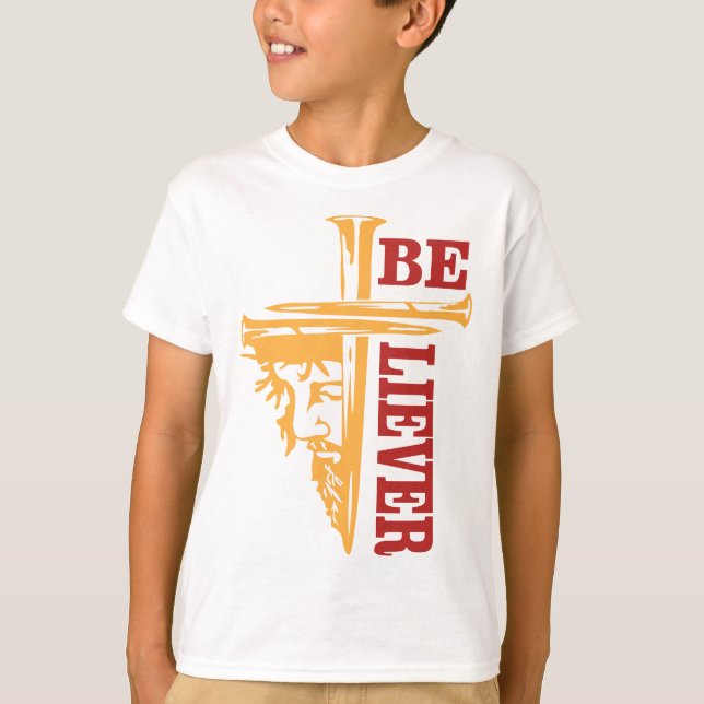 Jesus Cross Nail Design – Powerful Christian T-Shirt (Vorderseite)