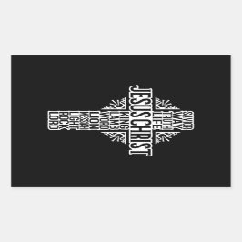 JESUS CROSS - NAMEN DES CHRISTENAUFklebers Rechteckiger Aufkleber