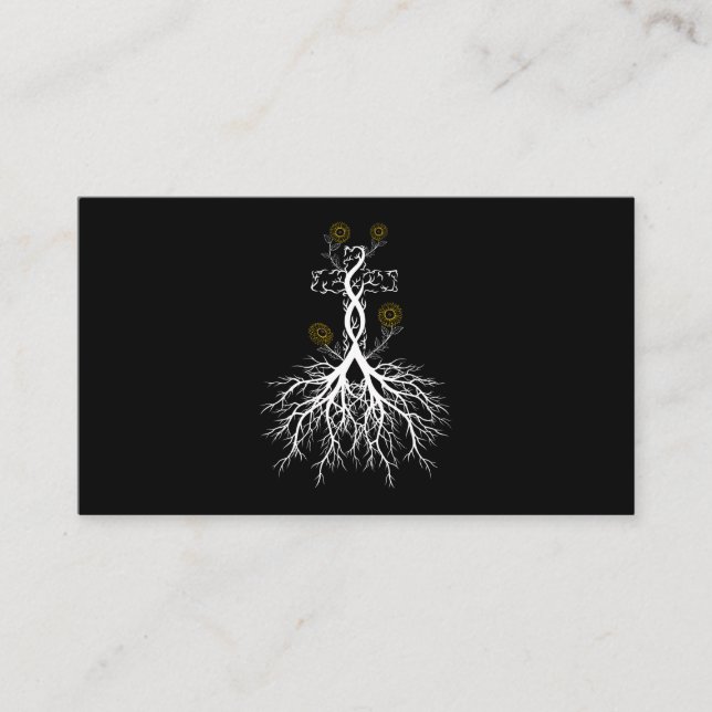 Jesus Cross Roots Sonnenblumen Glaube Religiöse Visitenkarte (Vorderseite)