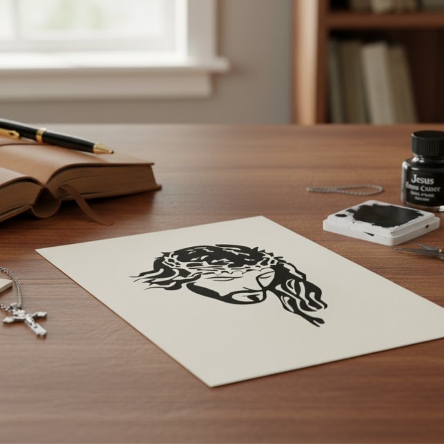 Jesus Crown of Thorns Wood Art Rubber Briefmarke Gummistempel (Jesus Crown of Thorns Wood Art Rubber Stamp)