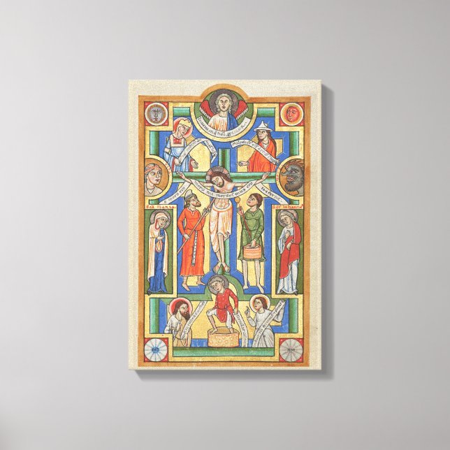 Jesus Cruciated Medieval Beleuchtung Leinwanddruck (Vorderseite)