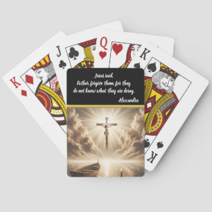 Jesus Crucified Oove Reflektives blaues Wasser Spielkarten