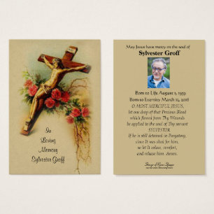 Jesus Crucifix Rose Beerdigung Gedenkkarte -