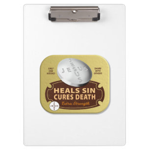Jesus Cures heilt Tablet Christlicher Glaube Gott Klemmbrett