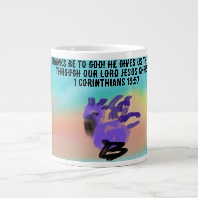 Jesus danke dir Jumbo-Tasse (Vorderseite)
