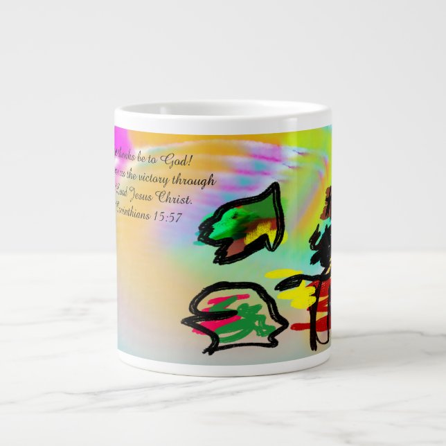 Jesus Danke Jumbo-Tasse (Vorderseite)