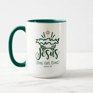 JESUS DAS BESTE GESCHENK ALLEZEIT Grüne Schrift We Tasse