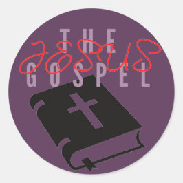 Jesus Das Evangelium Lila Runder Aufkleber